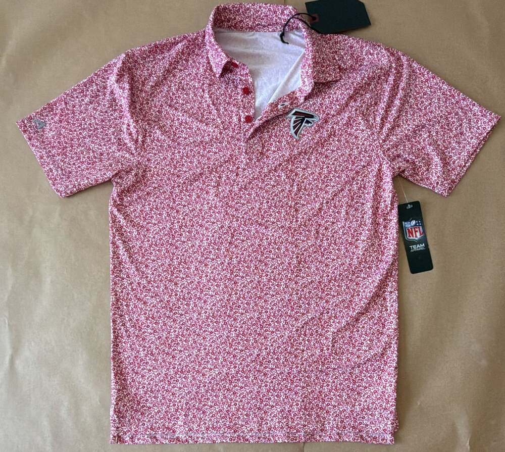 Antigua Atlanta Falcons Field Ditsy Polo Size S Red